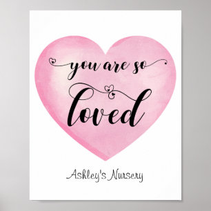 Inspirational Pink Love Quote White Heart Poster