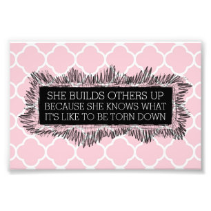 Inspirational Pink Quatrefoil Photo Print