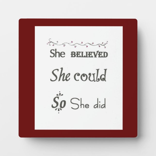 Inspirational Plaque with Easel Women Girls (Front)
