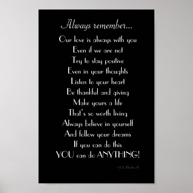 Inspirational poem for son / daughter from Parents Poster (Front)