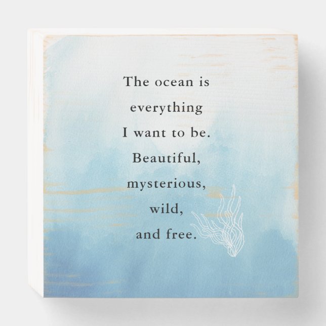 Inspirational Poem Mysterious Sea Wood Box Sign (Front Horizontal)