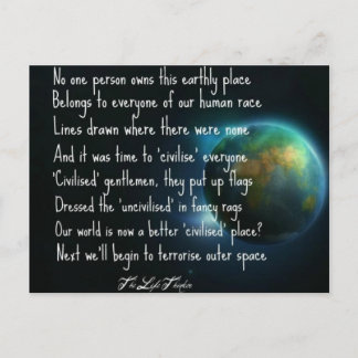 Inspirational poem postcard