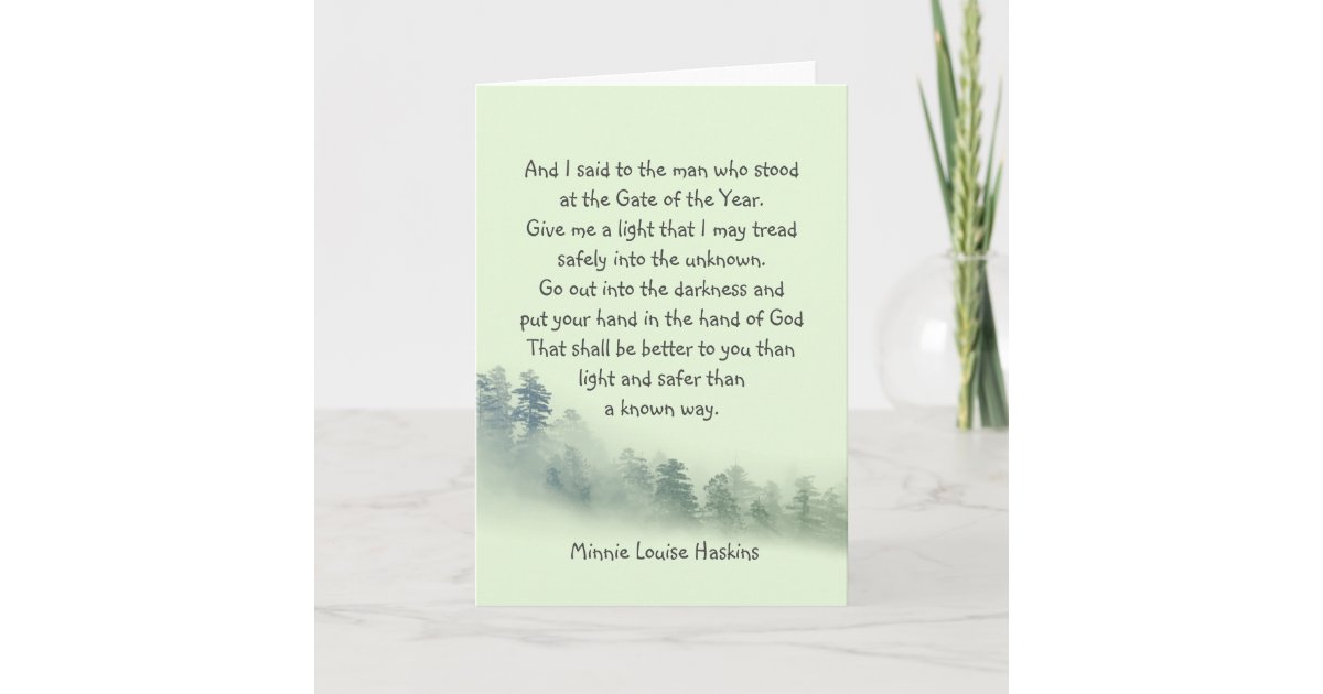 Inspirational Poem Put your Hand in God Card Zazzle