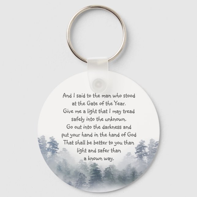 Inspirational Poem Put your Hand in God Keychain (Front)