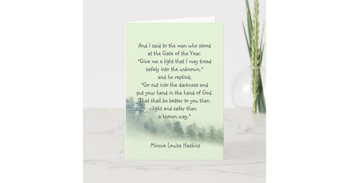 Inspirational Poem Put your Hand in God's Card Zazzle