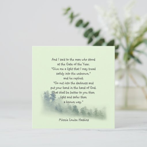 Inspirational Poem Quote Put your Hand in God's Card Zazzle