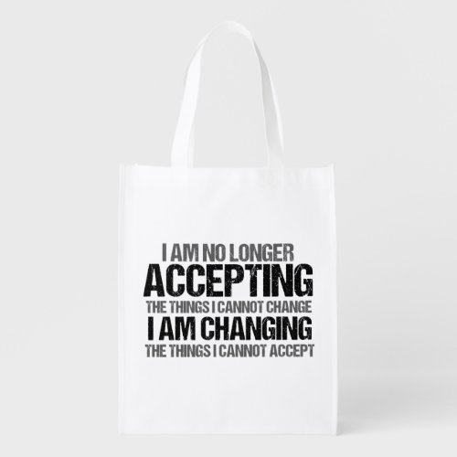 Inspirational Political Activist Change Quote Grocery Bag