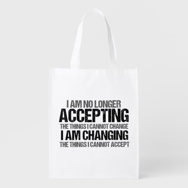 Inspirational Political Activist Change Quote Grocery Bag (Front)