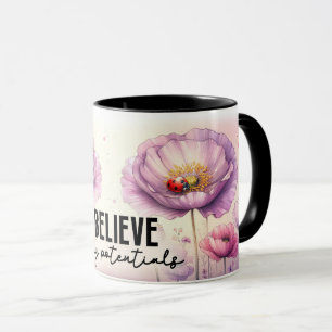Inspirational/Positive Floral Quote Wrap  Mug