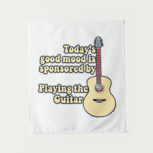 inspirational positive guitar sayings tapestry (Front)