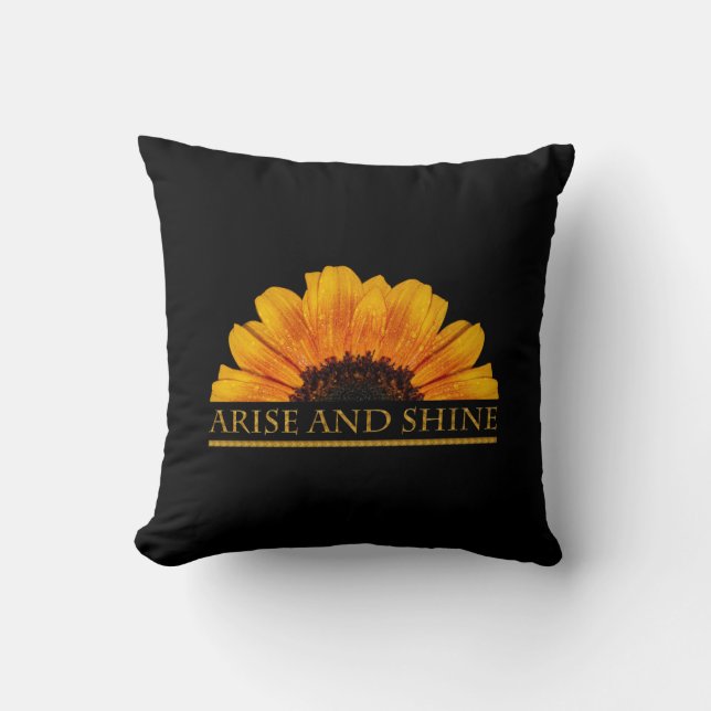 Inspirational positive message sunflower throw pillow (Front)