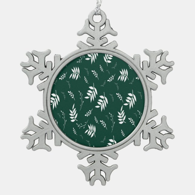 Inspirational Positive Quote Modern Typography Pos Snowflake Pewter Christmas Ornament (Front)