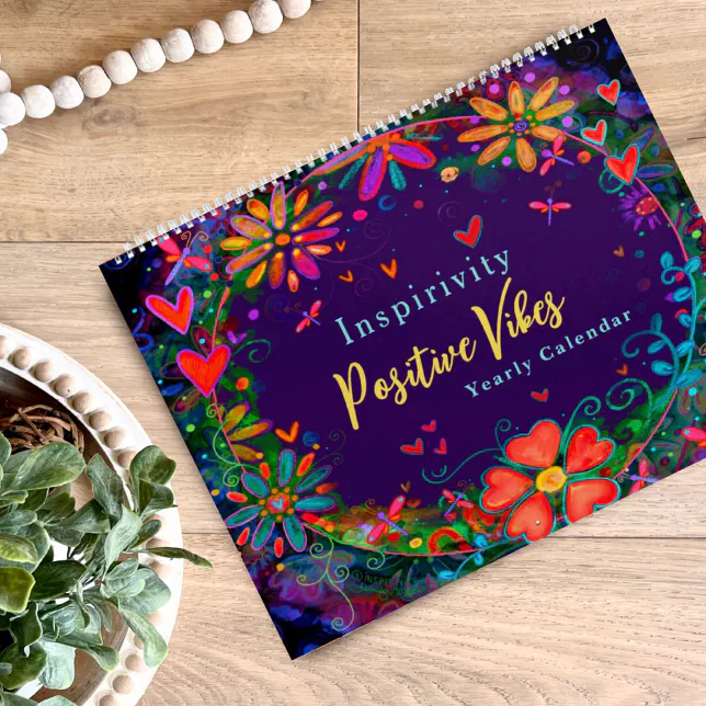 Inspirational Positive Vibes Inspirivity Fun Calendar | Zazzle