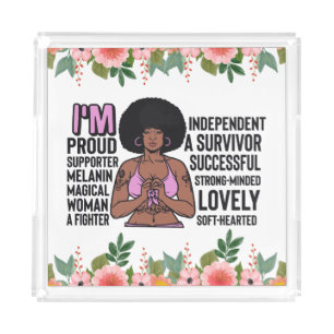 Inspirational Positive Words Affirmation Sista Bla Acrylic Tray