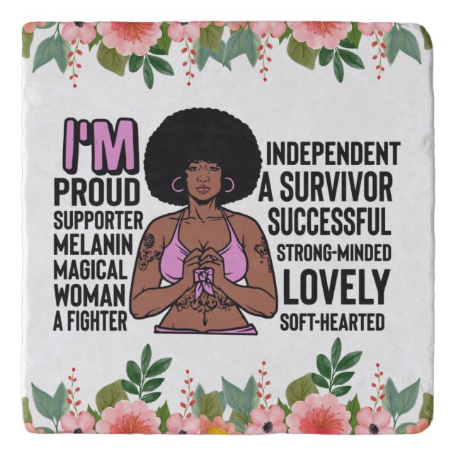 Inspirational Positive Words Affirmation Sista Bla Trivet (Front)