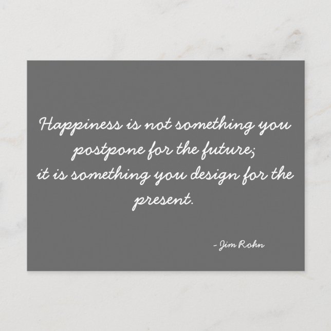 Inspirational Postcard quoting Jim Rohn (Front)