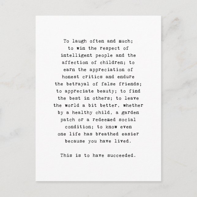 Inspirational Postcards, inspiring quote Postcard (Front)