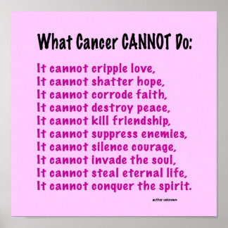 Inspirational Poster for Cancer Awareness