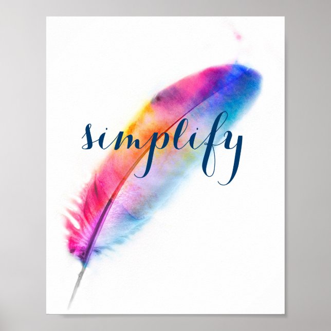 inspirational poster simplify colorful feather art (Front)