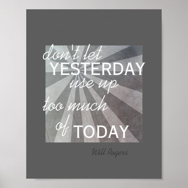 inspirational poster Will Rogers quote dark gray (Front)