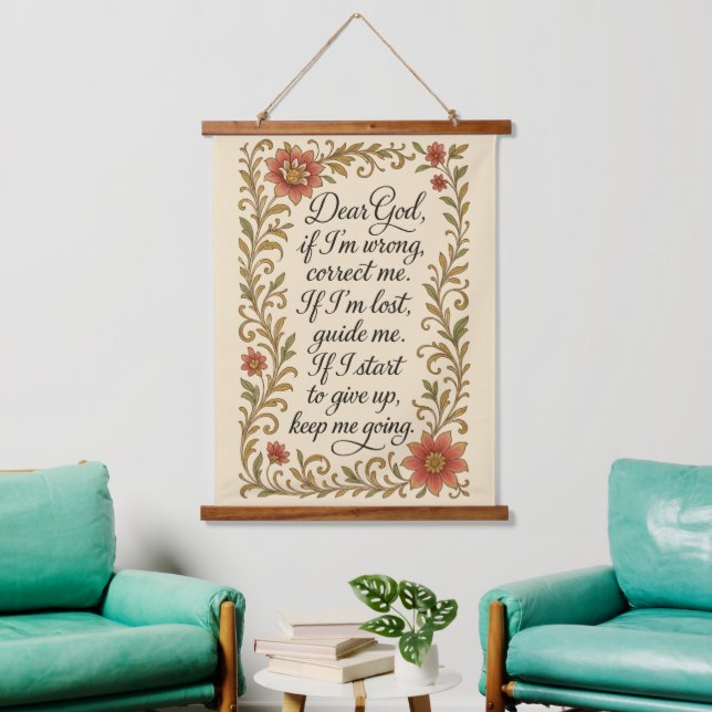 Inspirational Prayer Calligraphy Quote Art Hanging Tapestry (Living Room)