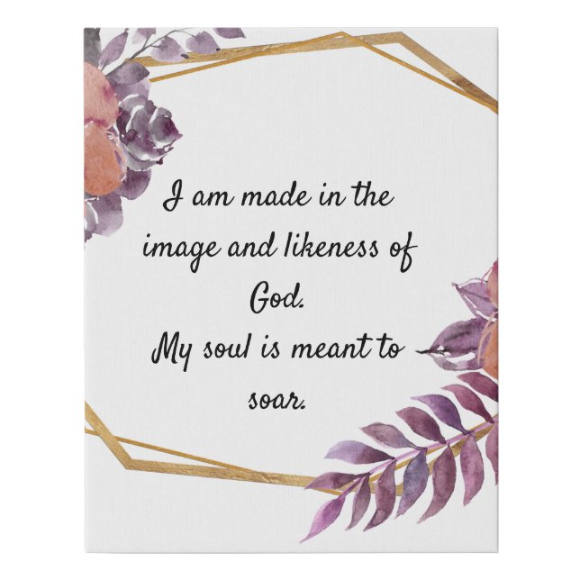 Inspirational Prayer Empowering Motivational Faux Canvas Print (Front)