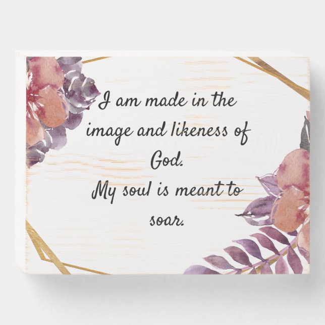 Inspirational Prayer Empowering Motivational Wooden Box Sign (Front Horizontal)
