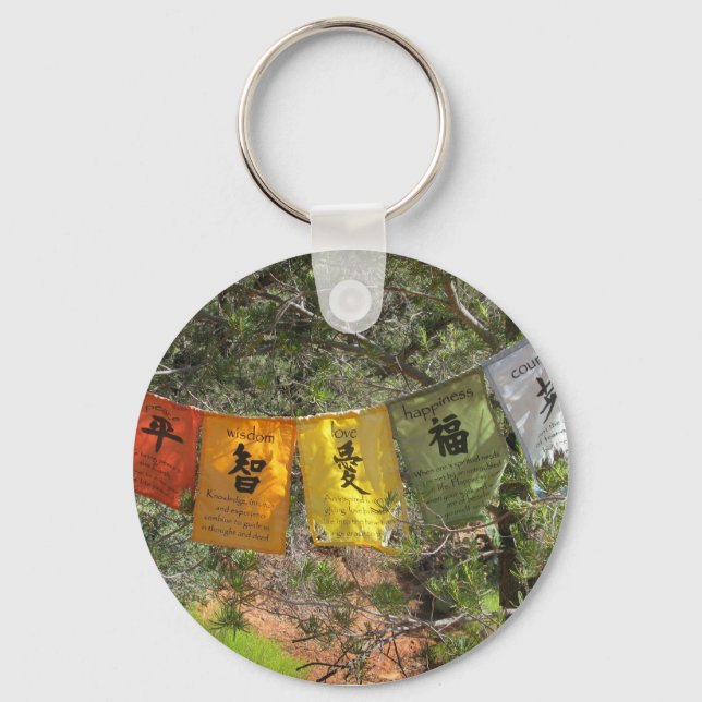 Inspirational Prayer Flags Keychain (Front)