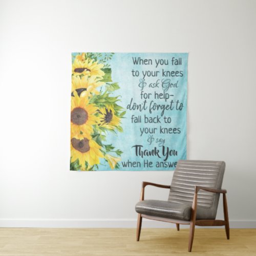Inspirational Prayer Quote Sunflowers_Christian Tapestry