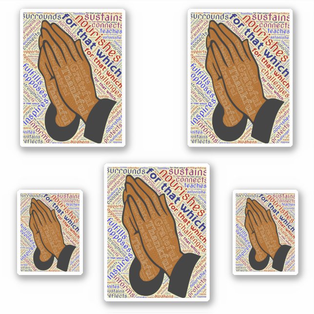 Inspirational Praying Hands Sticker (Front)