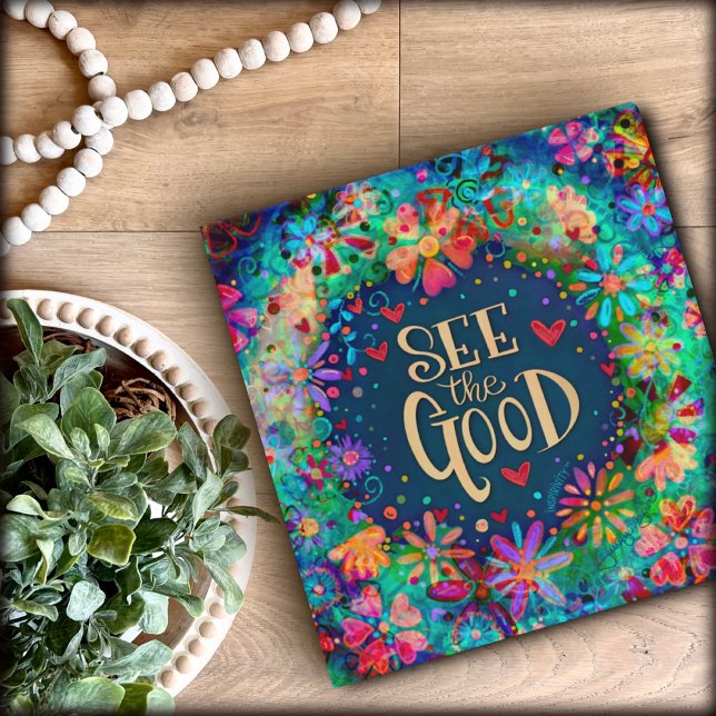 Inspirational Pretty Floral See the Good 3 Ring Binder (Inspirational, ‘see the good’ binder)