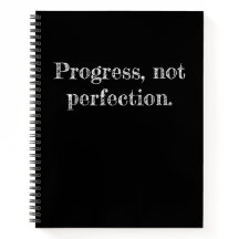 Inspirational Progress Quote Black Journal