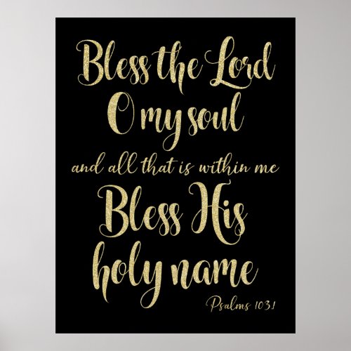 Inspirational Psalms Bible Verse Poster