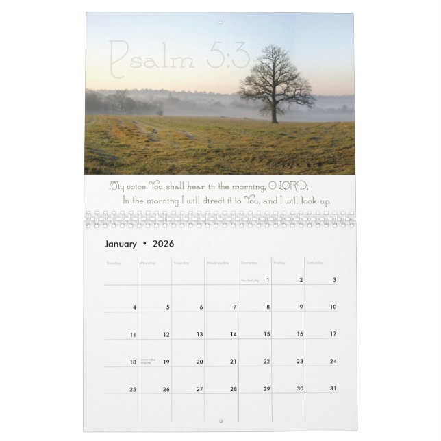 Inspirational Psalms scripture calendar 2011 (Jan 2026)