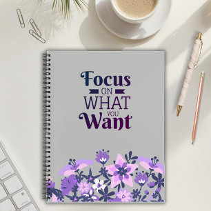Inspirational Purple Floral Notebook