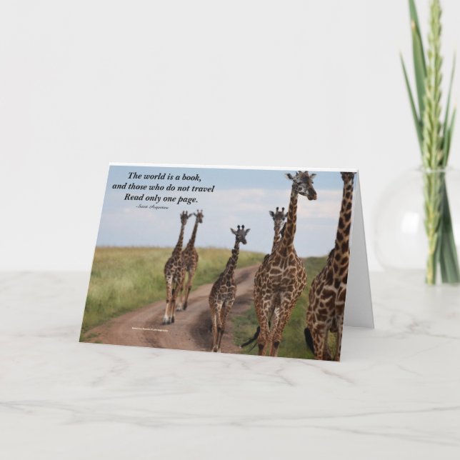 Inspirational Quotation with Giraffes Card (Front)