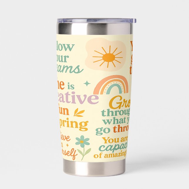 Inspirational Quote 20oz Tumbler – Positive Saying (Left)