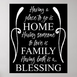 Inspirational Quote about Home - Family - Blessing Poster