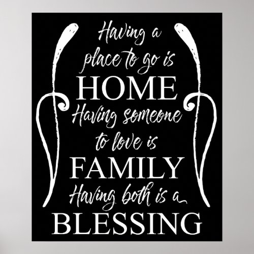 Inspirational Quote about Home _ Family _ Blessing Poster