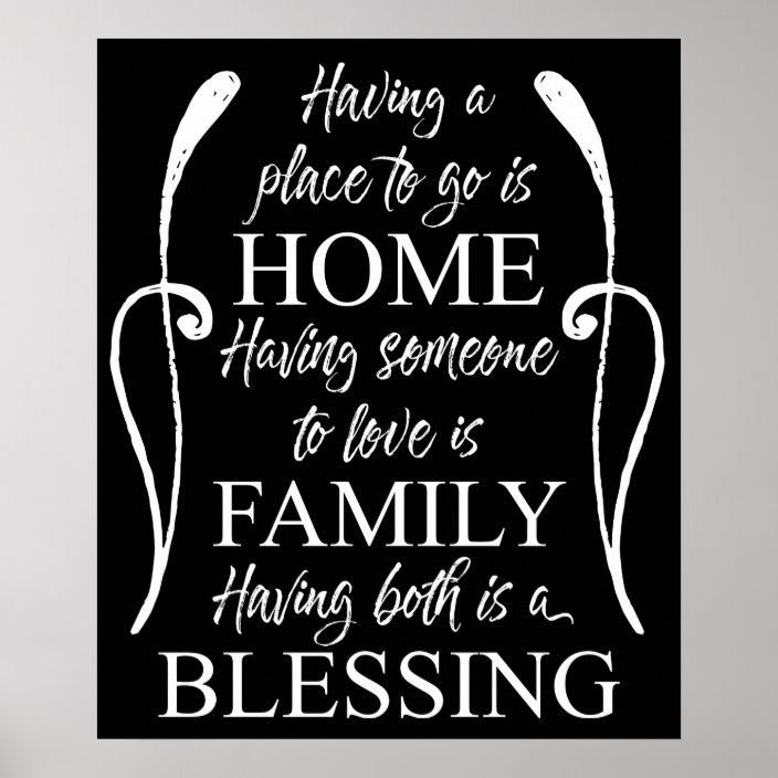 Inspirational Quote about Home - Family - Blessing Poster | Zazzle.com