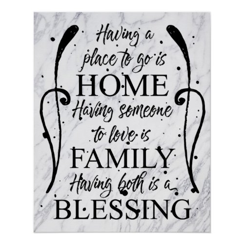 Inspirational Quote about Home _ Family _ Blessing Poster