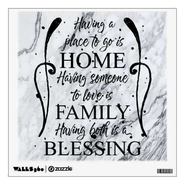 Inspirational Quote about Home - Family - Blessing Wall Decal (Front)