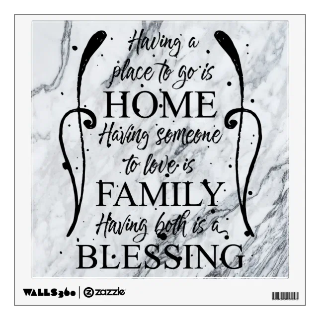 Inspirational Quote about Home Family Blessing Wall Decal Zazzle