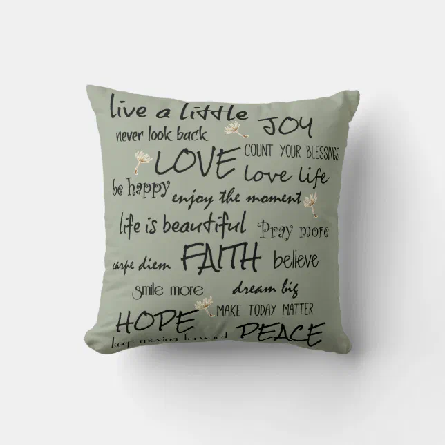 Inspirational Quote Affirmation Throw Pillow | Zazzle