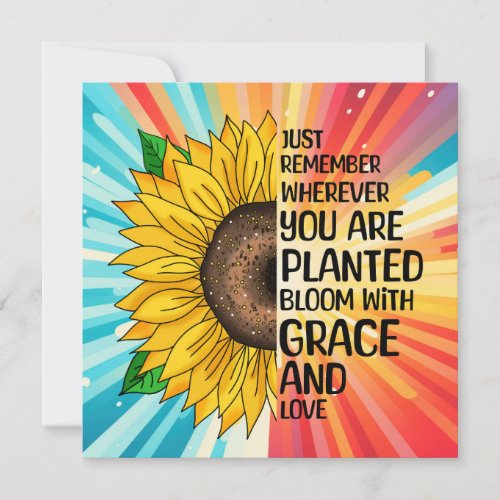 Inspirational Quote and Hand Drawn Sunflower