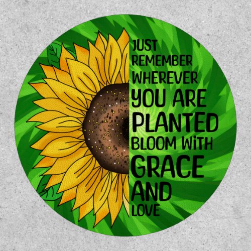 Inspirational Quote and Hand Drawn Sunflower Patch