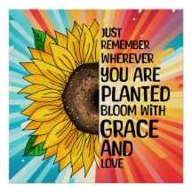 Inspirational Quote and Hand Drawn Sunflower