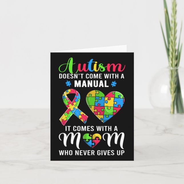 Inspirational Quote Autism Mom Autism Awareness Wo Card (Front)