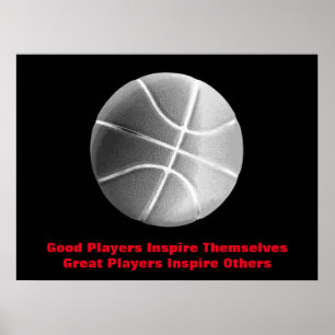 Inspirational Quote Basketball Inspire Team Poster