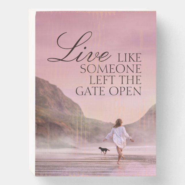 Inspirational Quote Beach Photography Wooden Box Sign (Front Vertical)